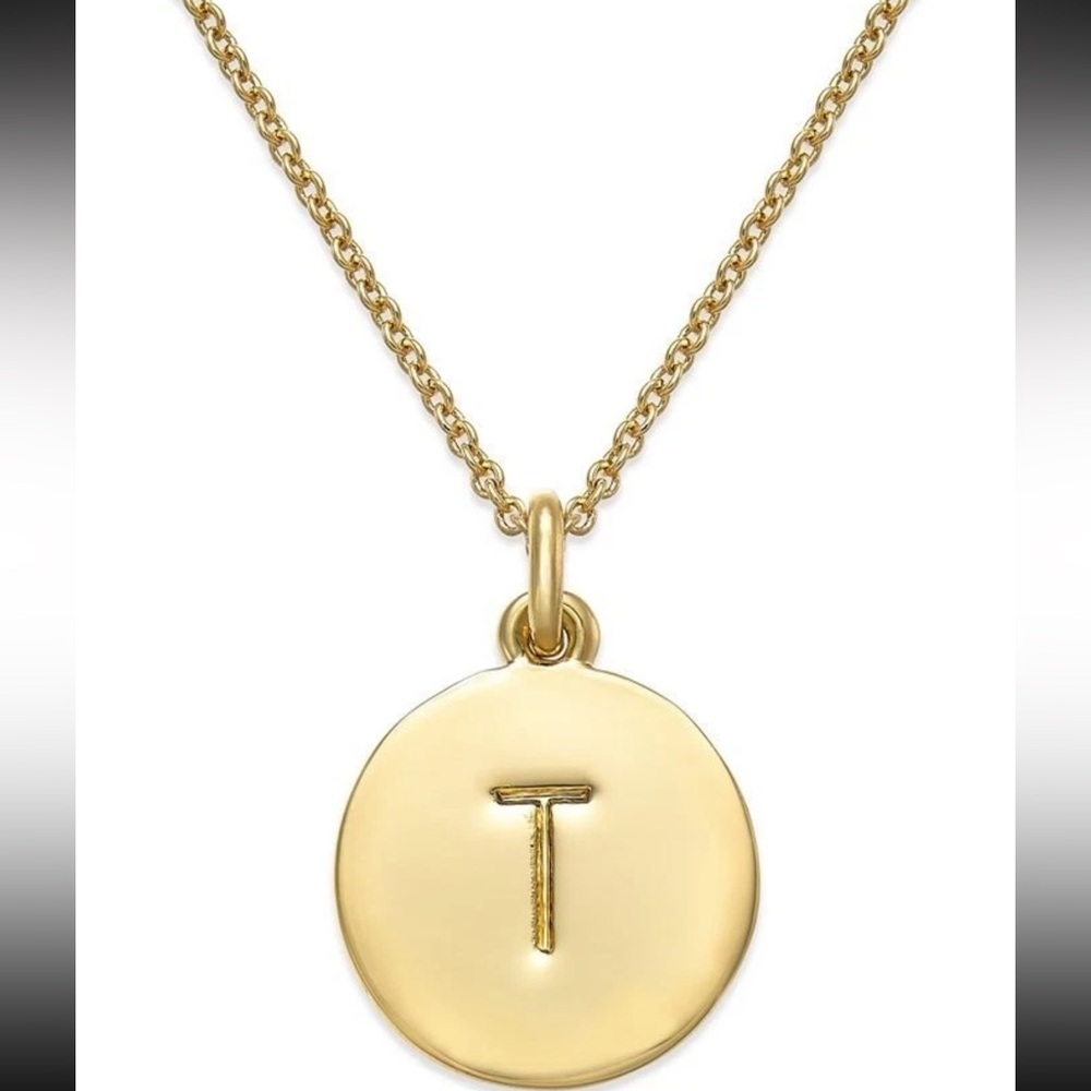 Kate Spade New York Initial Pendant Necklace T Gold